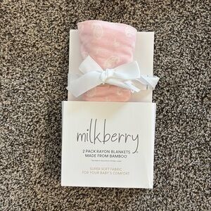 Milkberry Pink Bamboo Paisley Design Baby Blanket Buttery Soft